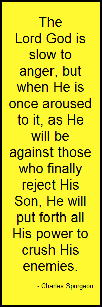 God's righteous anger is still to come...